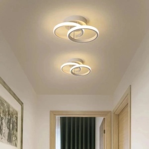 Lustra LED VERTEX CIRCULA 24W, 2 Cercuri, lumina Rece/Calda/Neutra, Alb - Img 1