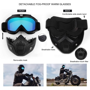 Masca de Protectie cu Ochelari Detasabili, cu destinatie Moto, ATV, SSV, QUAD - Img 5