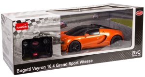 MASINA CU TELECOMANDA BUGATTI GRAND SPORT VITESSE PORTOCALIE CU SCARA 1 LA 18 - Img 1