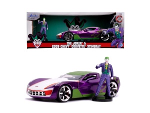 MASINUTE METALICA CHEVY CORVETTE STINGRAY 2009 SI FIGURINA JOKER SCARA 1:24 - Img 3