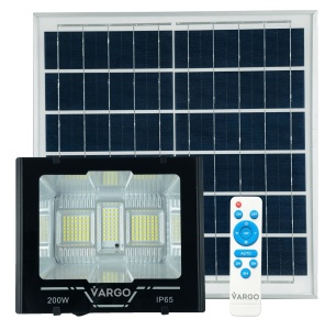 Proiector cu panou solar si telecomanda 200 W 6500 K V-11792 VARGO - Img 1