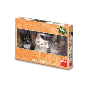 Puzzle 150 piese, panoramic, Pisicute - DINO TOYS - Img 1
