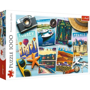 PUZZLE TREFL 1000 CARTI POSTALE - Img 1