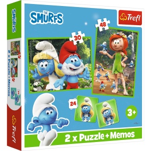 PUZZLE TREFL 2IN1 MEMO STRUMFII SI PRIETENII LUI - Img 1