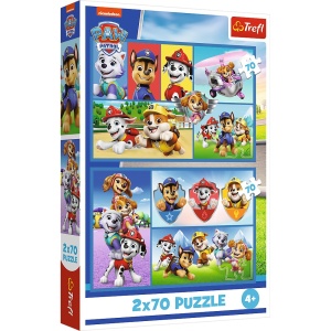 PUZZLE TREFL 2X70 PATRULA CATELUSILOR ECHIPA CATELUSILOR - Img 1