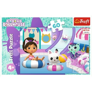 PUZZLE TREFL 60 GABBYS DOLLHOUSE GABBY LA PISCINA - Img 3
