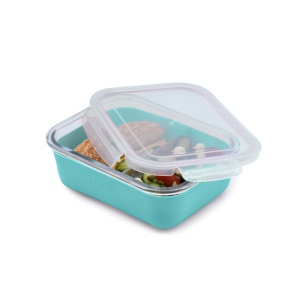 RECIPIENT STICLA 740 ML CU HUSA ANTIDERAPANTA SILICON MELII BLUE - Img 4