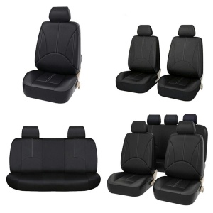 Set 11 huse scaun auto UNIVERSALE din piele ecologica NEGRU AG338E - Img 5