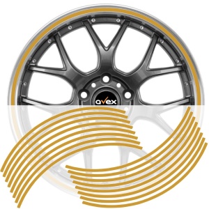 Set 16 inele din autocolant pentru jante culoare Gold Lucios - Img 1