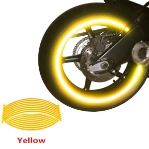 Set 16 ornamente Reflectorizante pentru jante auto, moto, culoare Galben - Img 1