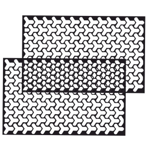 Set 2 folii autoadezive decupate pentru decorarea stopurilor auto, dimensiune 2 x 48 x 30cm, culoare Negru Mat, model HONEYCOMB TRIANGLE - Img 4