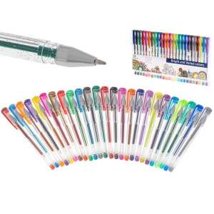 Set 25 piese, Pixuri cu gel multicolor cu sclipici (glitter) - Img 1