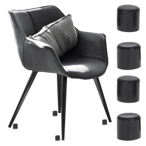 Set 4 buc. protectii anti-zgarieturi picioare scaun, diametru 22mm, culoare neagra - Img 1