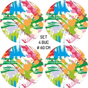 Set 4 Folii Imprimate Outdoor cu EcoSolvent, autoadezive, pentru decorarea jantelor auto, dimetru 60 cm, model FJT-33 - Img 4