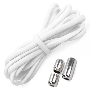 Sireturi elastice SMART pentru incaltaminte cu clema metalica, culoare alba - Img 3