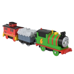 THOMAS LOCOMOTIVA MOTORIZATA PERCY BRAKE CAR BRUNO CU 2 VAGOANE - Img 2