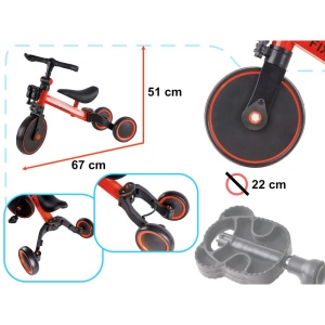 Tricicleta TRIKE FIX MINI, 3in1 adaptabila, culoare Rosie - Img 4