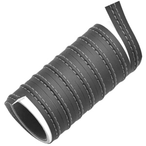 Banda decorativa pentru interiorul vehiculului, lungime 2m, din piele ecologica, culoare Neagra + cusatura Alba - Img 4
