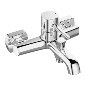 Baterie baie cada , fara set de dus , crom, comutator dus , pipa fixa LAVEO - Img 1