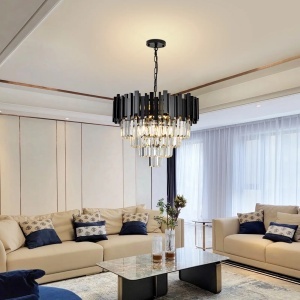 Candelabru Cristal BLOIS 10x E27 Negru Auriu - Img 1