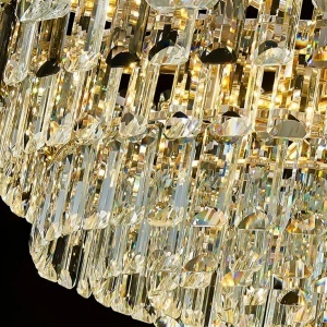 Candelabru Cristal FONTAINEBLEAU Supremo, 15x E14, Diametru 75cm, Auriu, Inaltime Reglabila - Img 2