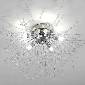 Candelabru Cristal RONDO Vivace, 6x G9, Diametru 49cm, Argintiu Lucios - Img 3