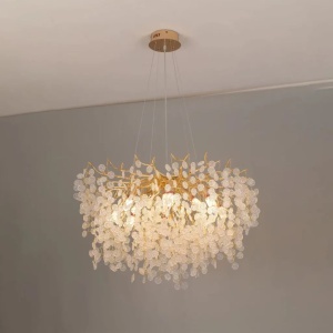Candelabru Cristal WALTZ Serenade, 8xG9, Auriu, 60cm, Inaltime Reglabila - Img 3