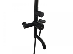 Coloana de dus Mixxus SUS-009-J NEGRU, 120 cm baterie si para, monocomanda, furtun flexibil - Img 3