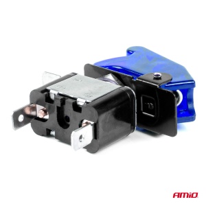 Comutator iluminat (intrerupator) cu protectie, destinatie auto, moto, ATV, SSV, Off-Road, model "TOP GUN", tensiune 12V - 24V, culoare Albastra - Img 4