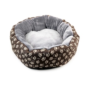 Culcus moale cu perna, pentru caine/pisica, culoare gri, impermeabil, baza antiderapanta, 50 cm - Img 1
