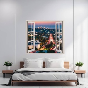 Folie imprimata color pentru decor perete locuinta, dimensiune 125 x 110cm, model: VIEW TO HAVEN 17 - Img 1