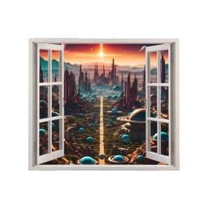Folie imprimata color pentru decor perete locuinta, dimensiune 125 x 110cm, model: VIEW TO HAVEN 02 - Img 2