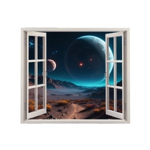 Folie imprimata color pentru decor perete locuinta, dimensiune 125 x 110cm, model: VIEW TO HAVEN 32 - Img 2