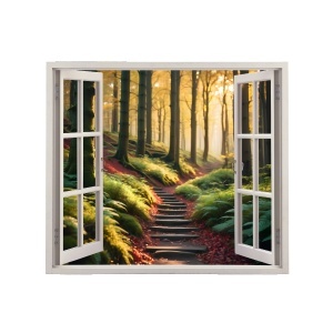 Folie imprimata color pentru decor perete locuinta, dimensiune 125 x 110cm, model: VIEW TO HAVEN 37 - Img 2