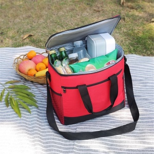 Geanta termoizolanta pentru picnic sau plaja, capacitate 16l, culoare Rosie - Img 1