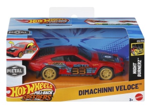 HOT WHEELS MASINUTA METALICA CU SISTEM PULL BACK DIMACHINNI VELOCE NIGHT BURNERZ SCARA 1:43 - Img 1