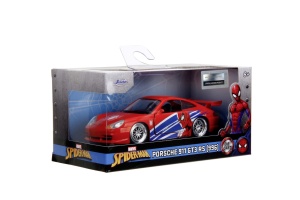 JADA MARVEL MASINUTA METALICA SPIDER MAN PORSCHE 911 GT3 RS SCARA 1 LA 32 - Img 1