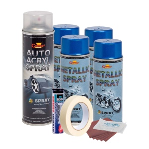 Kit complet reparatie si vopsire jante culoare Albastru Metalizat, V4 - Img 1