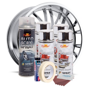 Kit complet reparatie si vopsire jante culoare Crom Metalic, V4 - Img 2