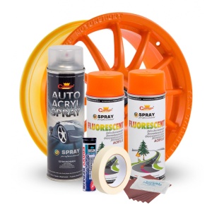Kit complet reparatie si vopsire jante culoare Orange Fluorescent, V2 - Img 2