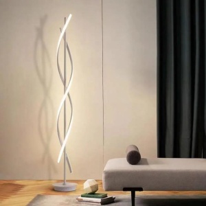 Lampadar LED Upsilon, 48W, lumina Rece/Calda/Neutra, Metal si Acril, Alb - Img 1