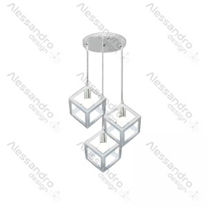 Lustra Forma Cub, STRUKTUR Cluster, 3xE27, Alb, Metal - Img 3