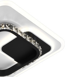 Lustra LED cu cristal ARIELLA 40W, Patrata, lumina Rece/Calda/Neutra, Negru - Img 2