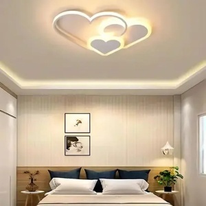 Lustra LED cu telecomanda AMI 50W, 3 Inimi, lumina Rece/Calda/Neutra, Dimabila, Alb - Img 1