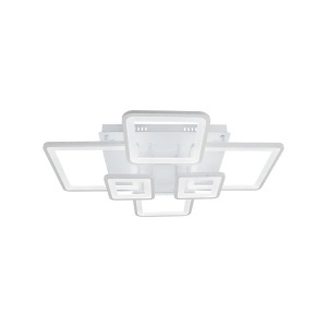 Lustra LED cu telecomanda ELLA 124W, 6 Patrate, lumina Rece/Calda/Neutra, Dimabila, Alb - Img 2