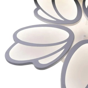 Lustra LED cu telecomanda TULIP 73W, 5 Petale, lumina Rece/Calda/Neutra, Dimabila, Alb - Img 2