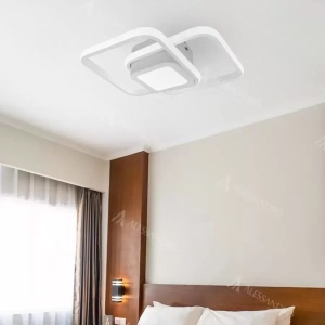 Lustra LED DUOFORM 36W, 3 Patrate, lumina Rece/Calda/Neutra, Alb - Img 1