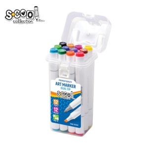Markere cu 2 capete, 6mm-3mm, 12 cul/set - S-COOL - Img 1