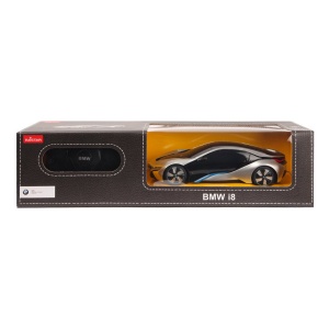 MASINA CU TELECOMANDA BMW I8 ARGINTIE SCARA 1 LA 24 - Img 1