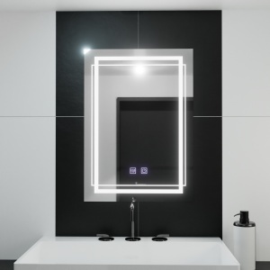 Oglinda LED Rectangulara, 50x70cm, Koven Touch, Sistem Dezaburire,Dimabila - Img 3